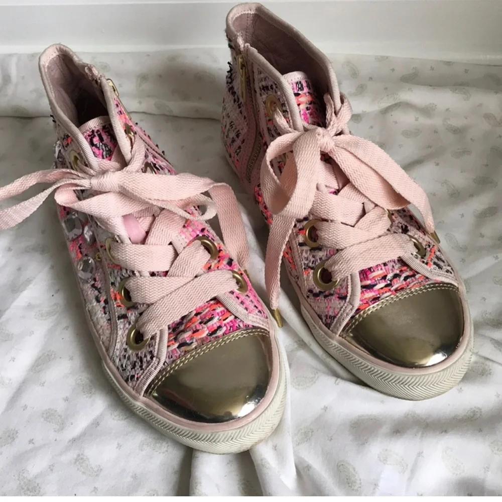 Pink jeweled Vanessa high top sneakers - Picture 3 of 5